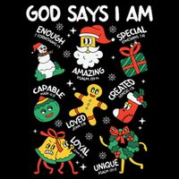 God Says I Am Christmas Lover   Christian Cooling Performance Crew T-Shirt