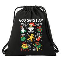 God Says I Am Christmas Lover   Christian Drawstring Bag