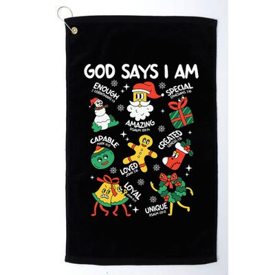 God Says I Am Christmas Lover   Christian Golf Towel