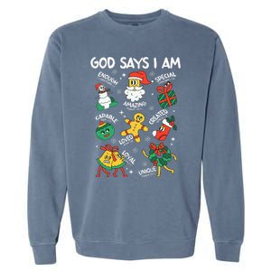 God Says I Am Christmas Lover   Christian Garment-Dyed Sweatshirt