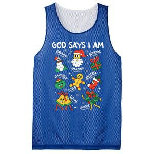 God Says I Am Christmas Lover   Christian Mesh Reversible Basketball Jersey Tank