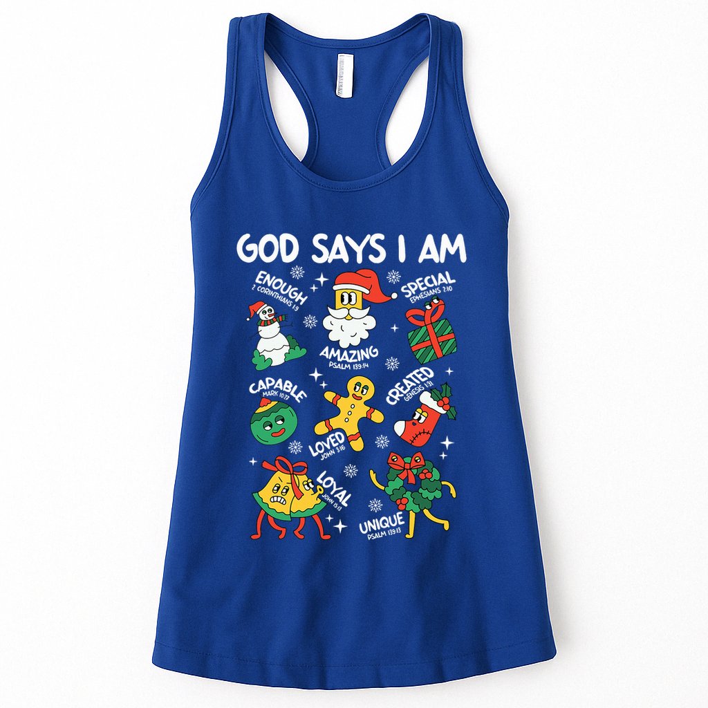 God Says I Am Christmas Lover   Christian Womens Tank Top