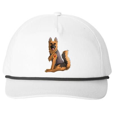 German Shepherd I Love Mom Tattoo Dog Mothers Day Snapback Five-Panel Rope Hat