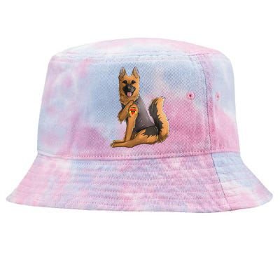 German Shepherd I Love Mom Tattoo Dog Mothers Day Tie-Dyed Bucket Hat