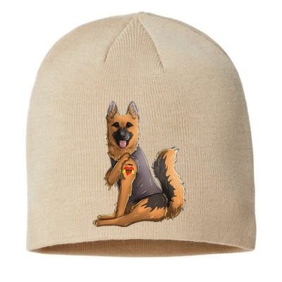 German Shepherd I Love Mom Tattoo Dog Mothers Day Sustainable Beanie