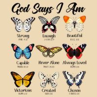 God Says I Am Butterfly Christian Jesus Lover Religious Drawstring Bag