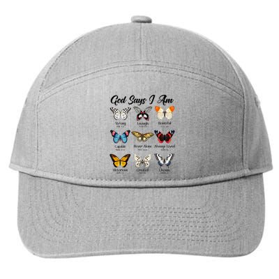 God Says I Am Butterfly Christian Jesus Lover Religious 7-Panel Snapback Hat
