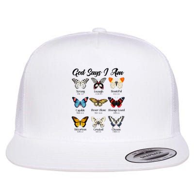 God Says I Am Butterfly Christian Jesus Lover Religious Flatbill Hat