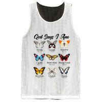 God Says I Am Butterfly Christian Jesus Lover Religious Mesh Reversible Basketball Jersey Tank