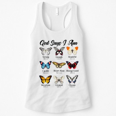 God Says I Am Butterfly Christian Jesus Lover Religious Womens Tank Top
