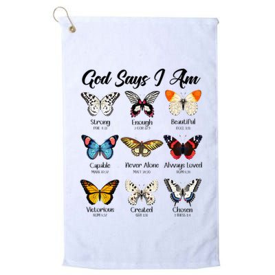 God Says I Am Butterfly Christian Jesus Lover Religious Golf Towel