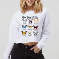 God Says I Am Butterfly Christian Jesus Lover Religious Cropped Pullover Crew