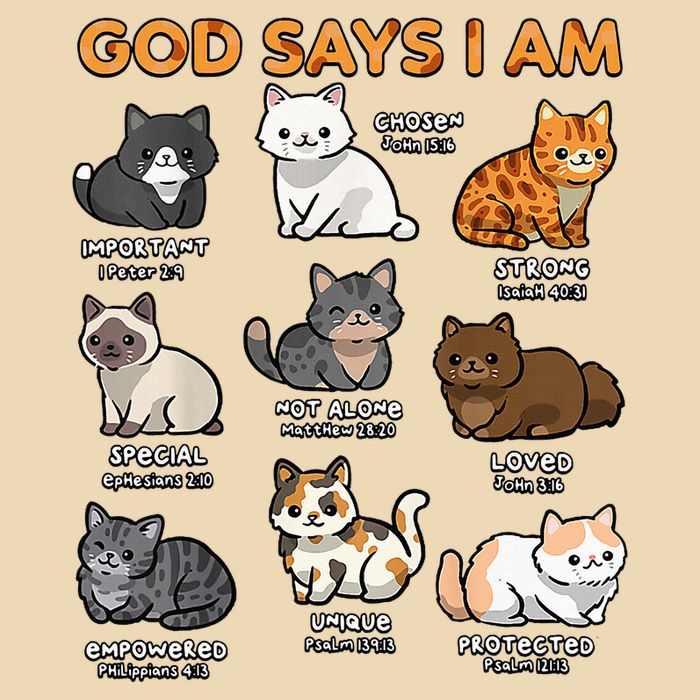 God Says I Am Cat Cute Cats Lover Bible Verse Christian Zip Tote Bag