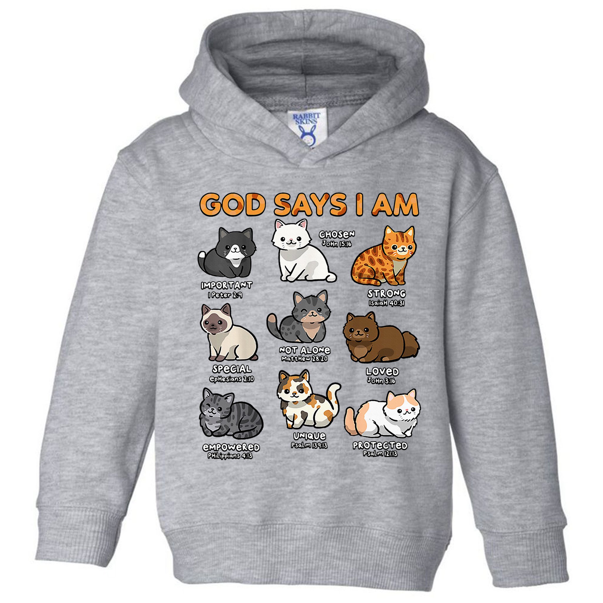 God Says I Am Cat Cute Cats Lover Bible Verse Christian Toddler Hoodie