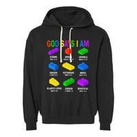 God Says I Am Building Brick Builder Block Christian Garment-Dyed Fleece Hoodie
