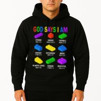 God Says I Am Building Brick Builder Block Christian Hoodie