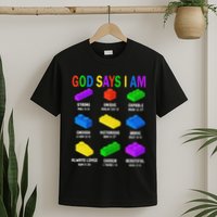 God Says I Am Building Brick Builder Block Christian T-Shirt