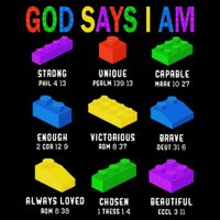 God Says I Am Building Brick Builder Block Christian Backpack