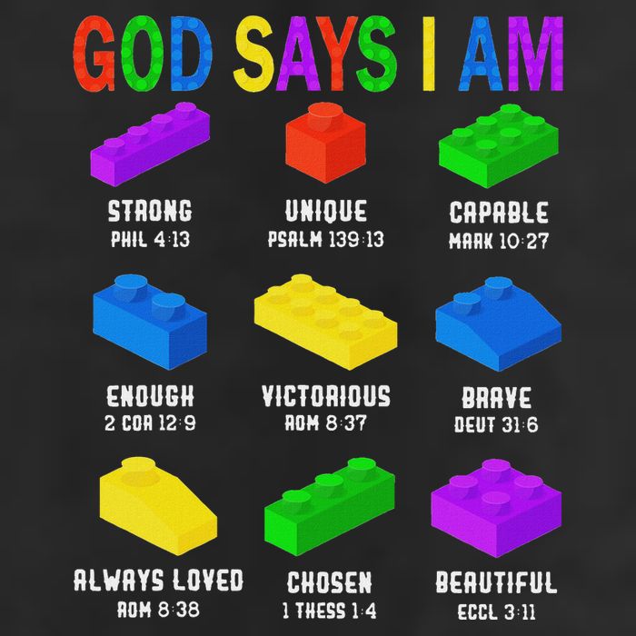 God Says I Am Building Brick Builder Block Christian Adult Drive Performance Visor