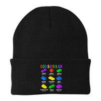 God Says I Am Building Brick Builder Block Christian Beanie