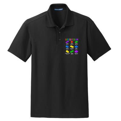 God Says I Am Building Brick Builder Block Christian Dry Zone Grid Polo