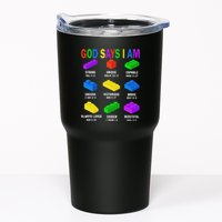 God Says I Am Building Brick Builder Block Christian Tumbler