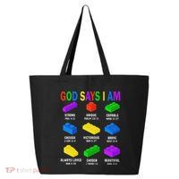 God Says I Am Building Brick Builder Block Christian 25L Jumbo Tote