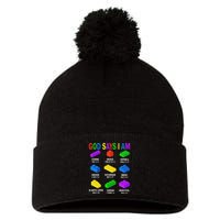 God Says I Am Building Brick Builder Block Christian Pom Pom 12in Knit Beanie