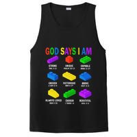 God Says I Am Building Brick Builder Block Christian PosiCharge Competitor Tank