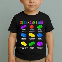 God Says I Am Building Brick Builder Block Christian Toddler T-Shirt