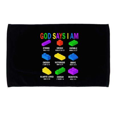 God Says I Am Building Brick Builder Block Christian Microfiber Hand Towel