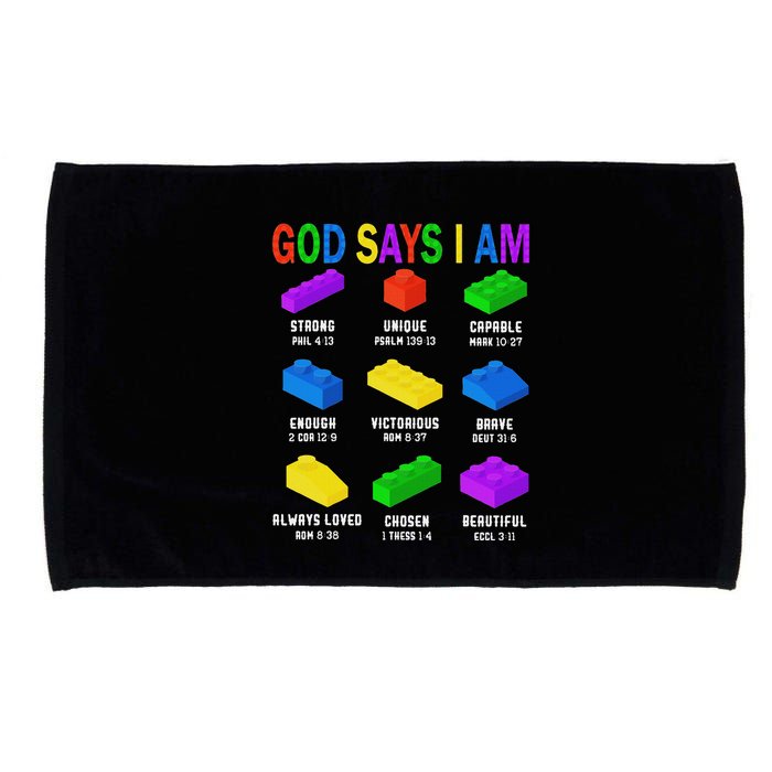 God Says I Am Building Brick Builder Block Christian Microfiber Hand Towel