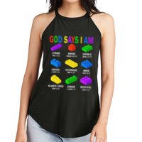 God Says I Am Building Brick Builder Block Christian Women's Perfect Tri Rocker Tank