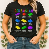 God Says I Am Building Brick Builder Block Christian Womens T-Shirt