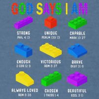 God Says I Am Building Brick Builder Block Christian Garment-Dyed Sweatshirt