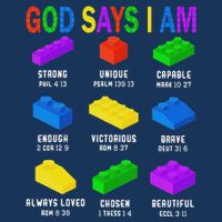 God Says I Am Building Brick Builder Block Christian Infant Baby Jersey Bodysuit