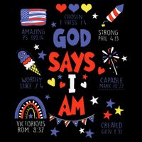 God Says I Am July 4th Christian Bible Verse Impact Tech Backpack