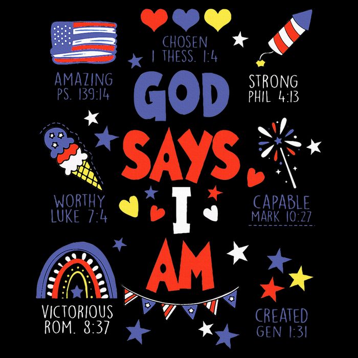 God Says I Am July 4th Christian Bible Verse Impact Tech Backpack