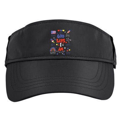 God Says I Am July 4th Christian Bible Verse Adult Drive Performance Visor
