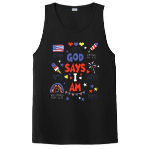 God Says I Am July 4th Christian Bible Verse PosiCharge Competitor Tank