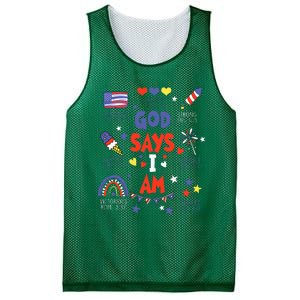 God Says I Am July 4th Christian Bible Verse Mesh Reversible Basketball Jersey Tank