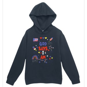 God Says I Am July 4th Christian Bible Verse Urban Pullover Hoodie