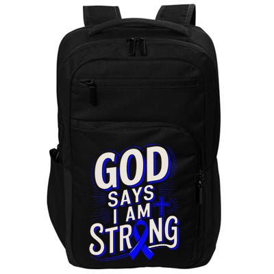 God Says IM Strong Survivor Juvenile Arthritis Awareness Impact Tech Backpack