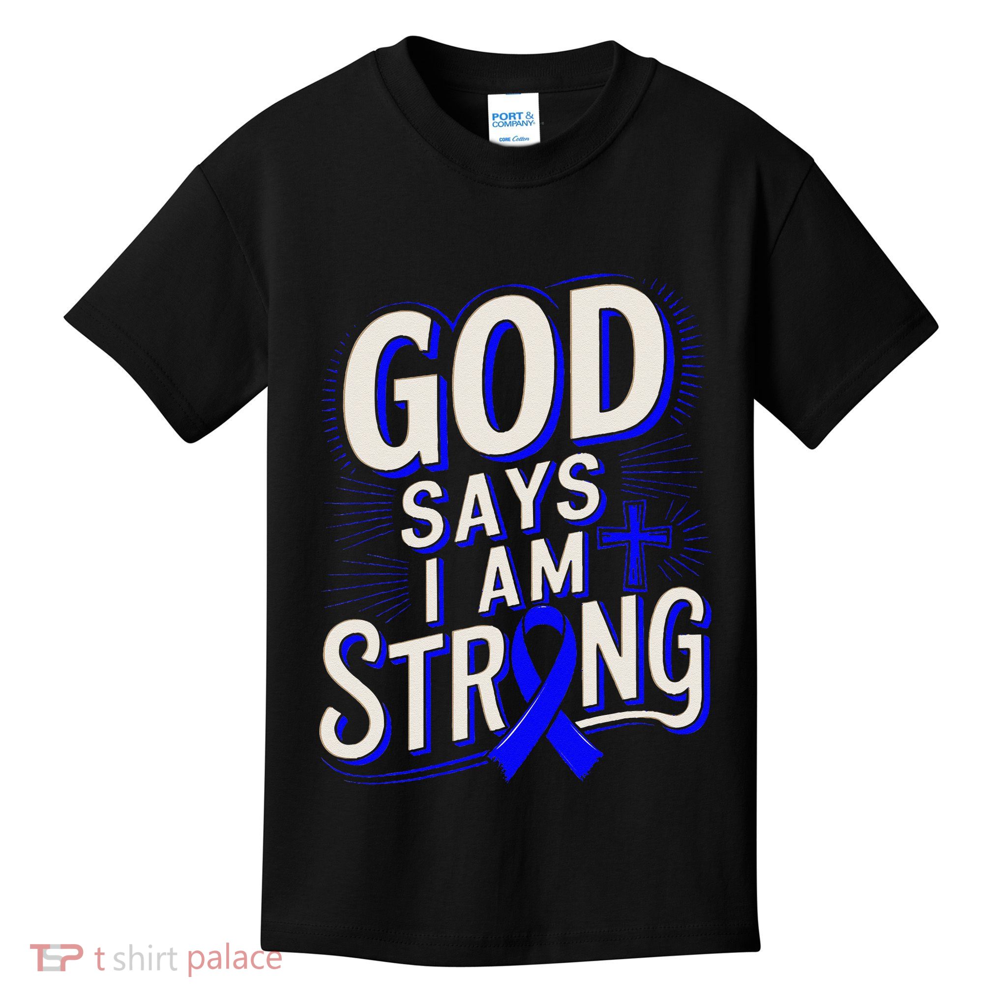 God Says IM Strong Survivor Juvenile Arthritis Awareness Kids T-Shirt