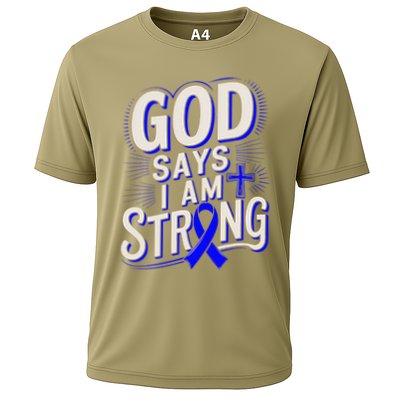 God Says IM Strong Survivor Juvenile Arthritis Awareness Performance Shirt