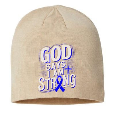God Says IM Strong Survivor Juvenile Arthritis Awareness Sustainable Beanie