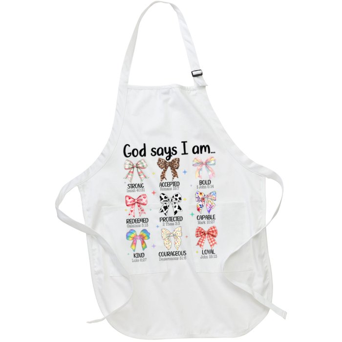 God Says I Am Coquette Bow Religious Christian Women Girls  Apron