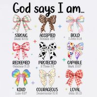 God Says I Am Coquette Bow Religious Christian Women Girls  Apron