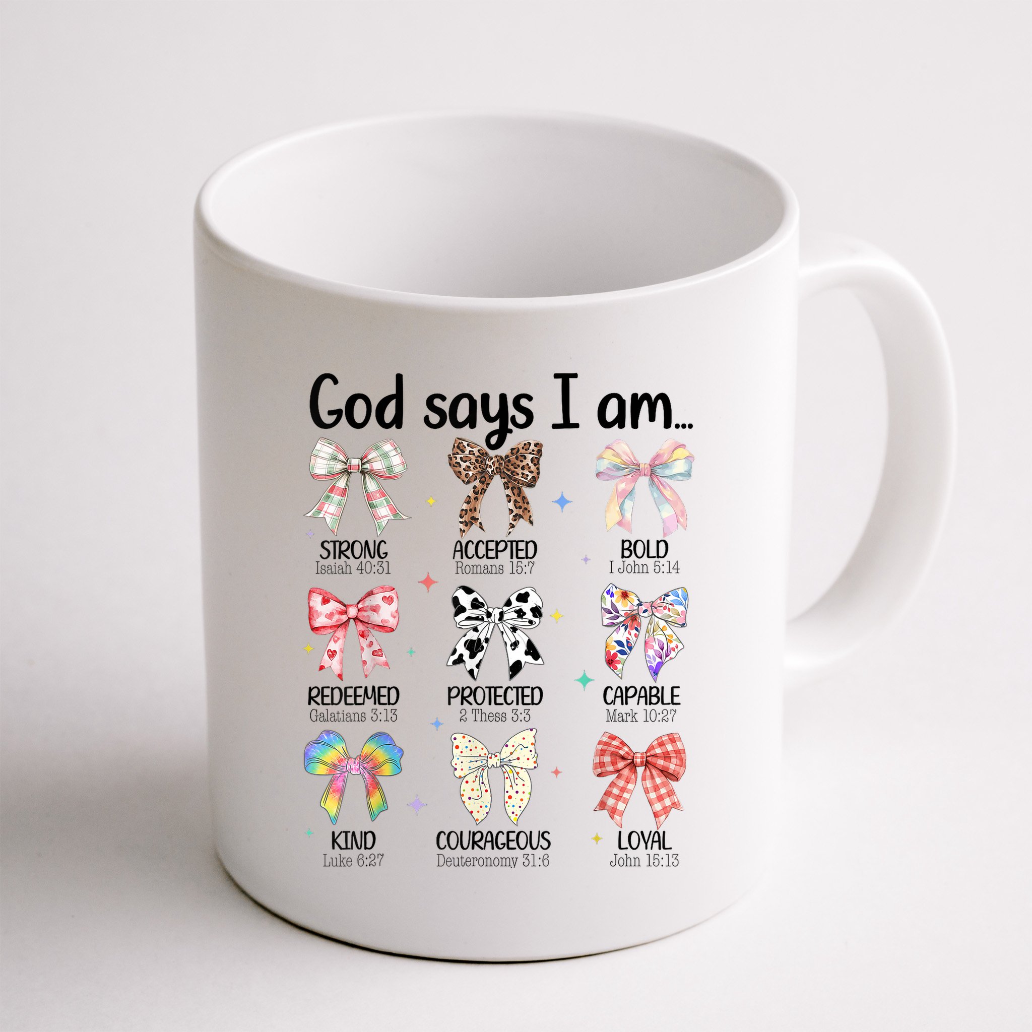 God Says I Am Coquette Bow Religious Christian Women Girls  Mug