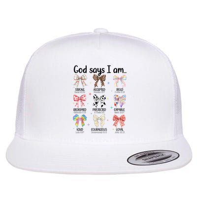 God Says I Am Coquette Bow Religious Christian Women Girls  Flatbill Hat